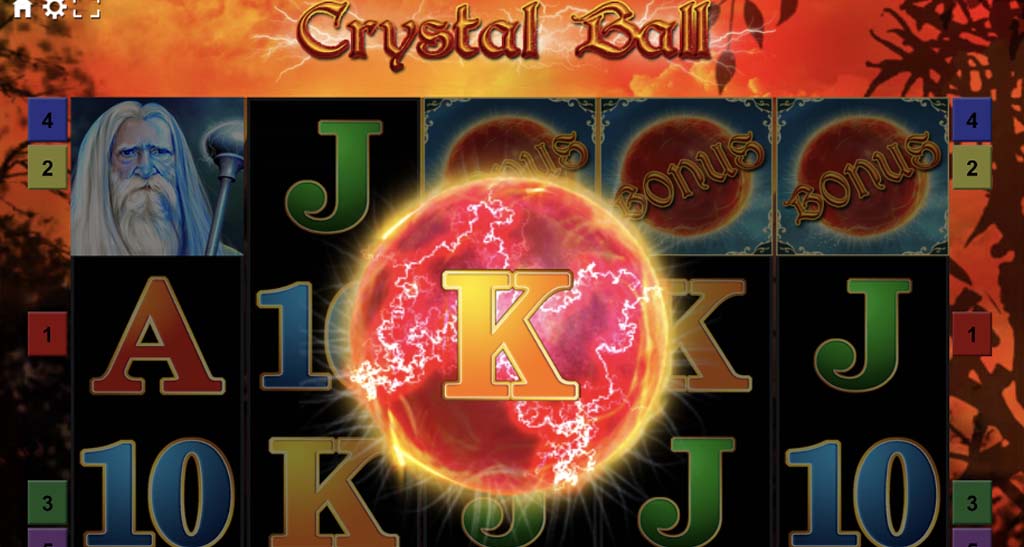 Crystal Ball Spieloberfl&auml;che mit Bonussymbol f&uuml;r die Freispiele